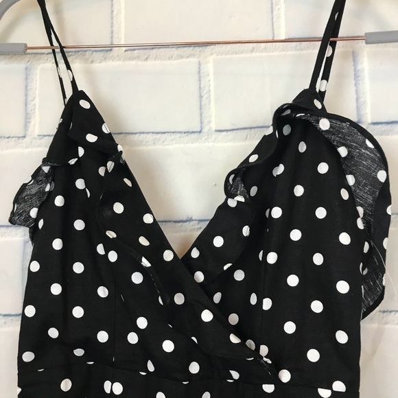 Privacy Please High Slit Black Polka Dot Dress - Picture 4 of 8